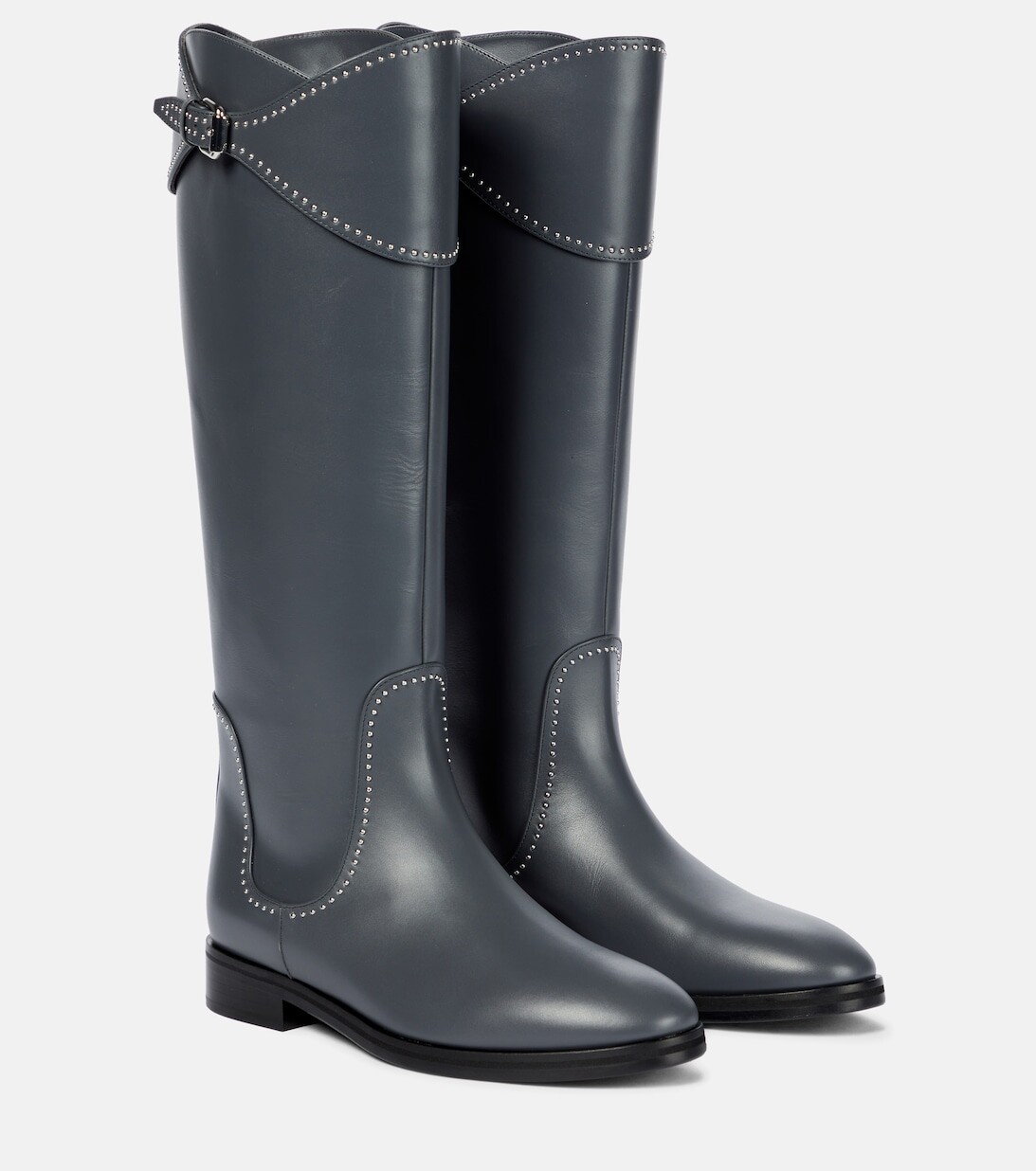

Кожаные сапоги до колена Alaïa, серый
