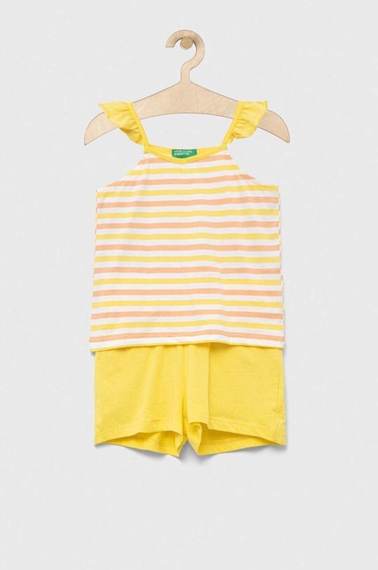 

Детский хлопковый комплект United Colors of Benetton, желтый