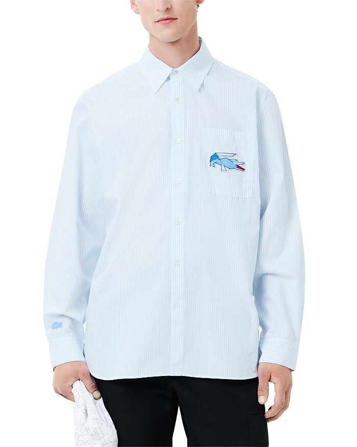 

Рубашка Lacoste с длинным рукавом и пуговицами спереди, синий