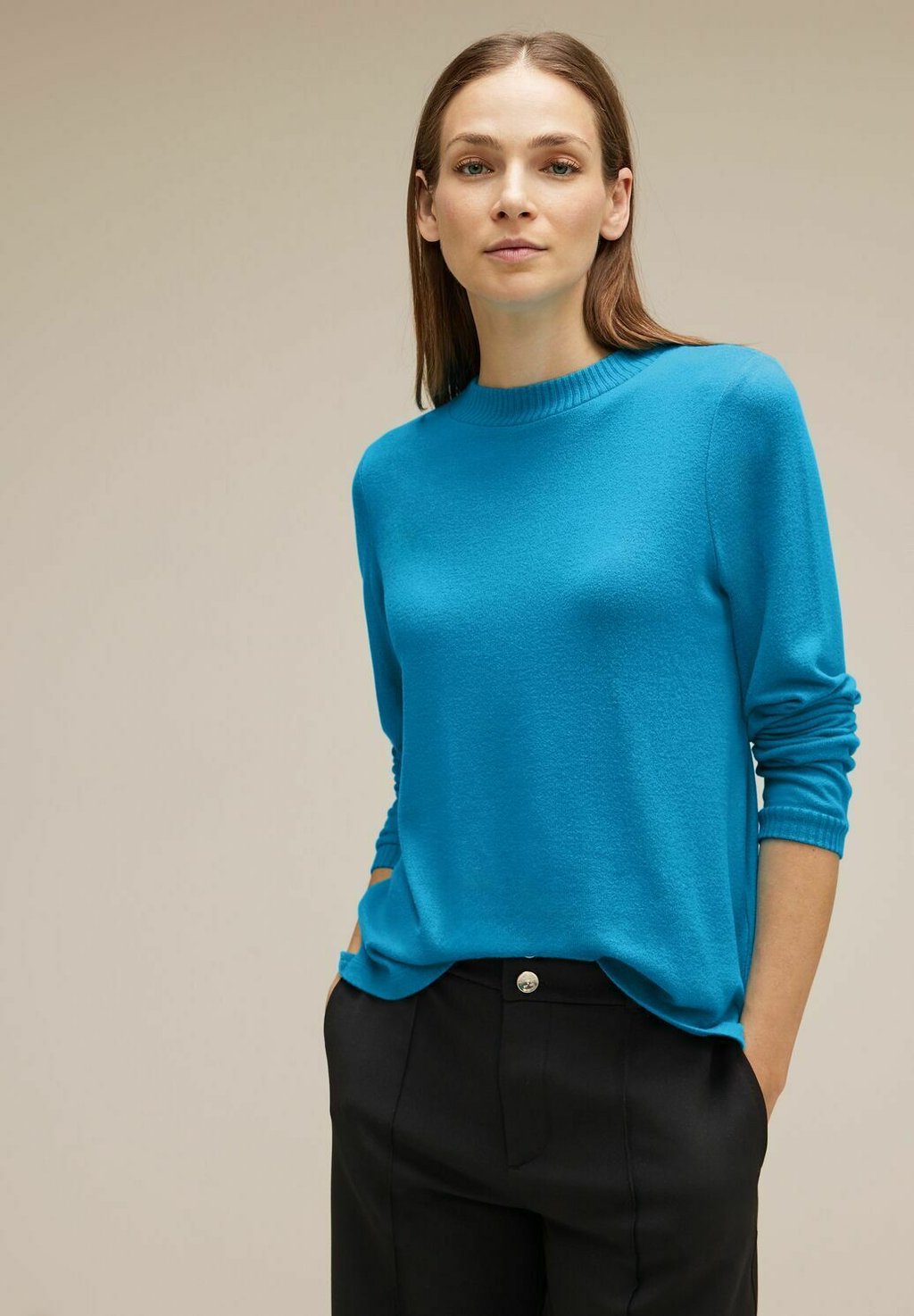 Вязаный свитер COSY MIT STEHKRAGEN Street One, цвет blau