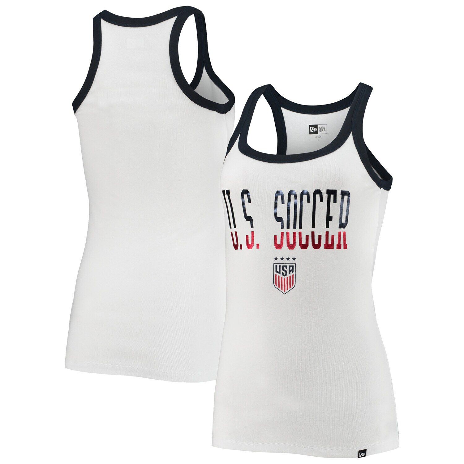 

Женская белая майка в рубчик 5th & Ocean от New Era USWNT New Era