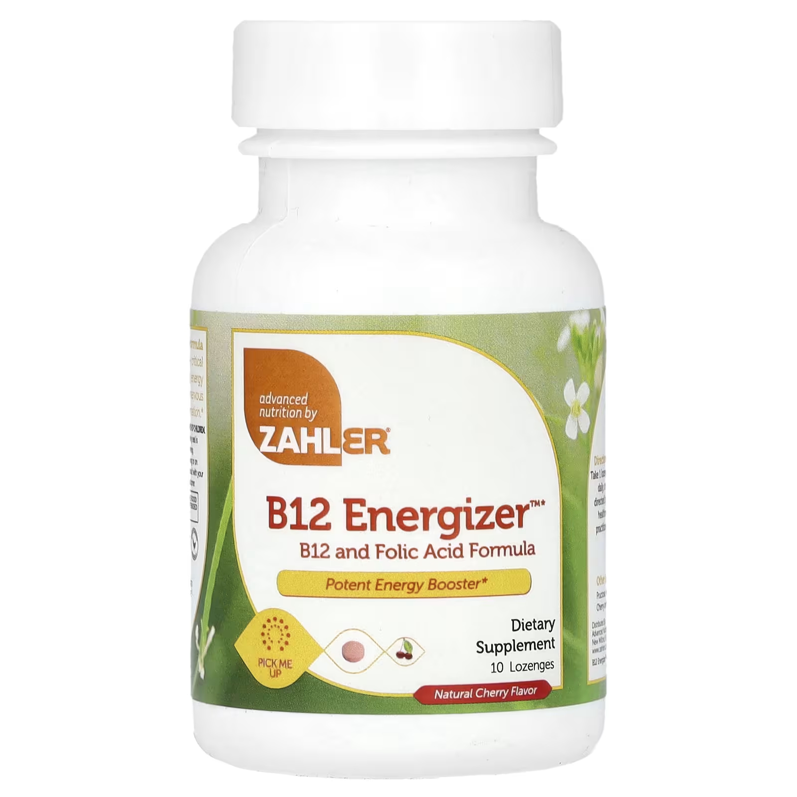 Пищевая добавка Zahler B12 Energizer натуральная вишня, 10 пастилок seeking health hydroxo b12 с фолиевой кислотой 60 пастилок