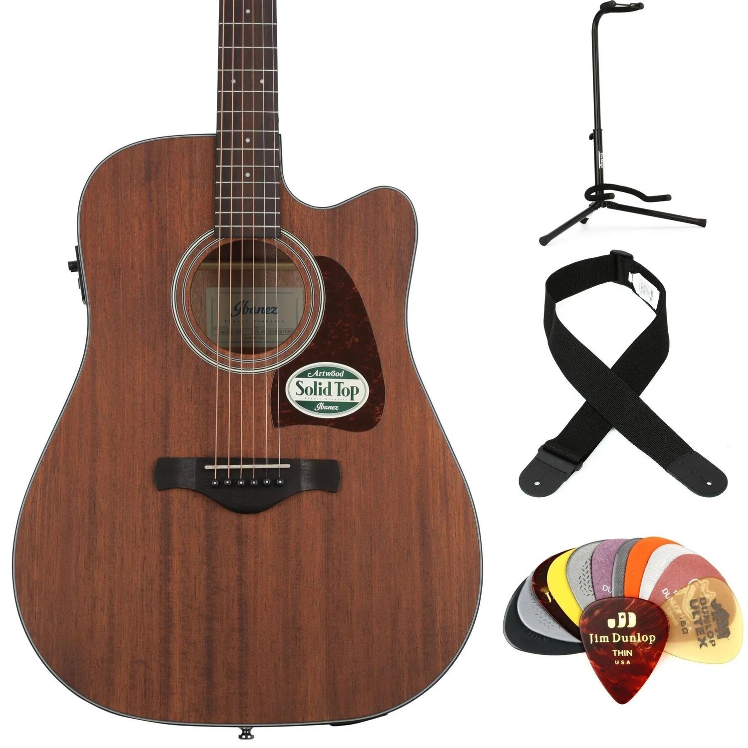 

Ibanez AW54CE Комплект предметов первой необходимости для акусто-электрической гитары — Open Pore Natural