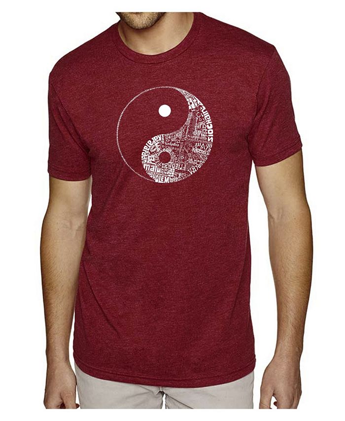 Мужская футболка премиум-класса Word Art - Инь Ян LA Pop Art, красный мир ян кай