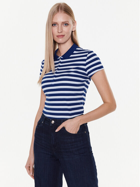 

Рубашка-поло узкого кроя Tommy Hilfiger, синий