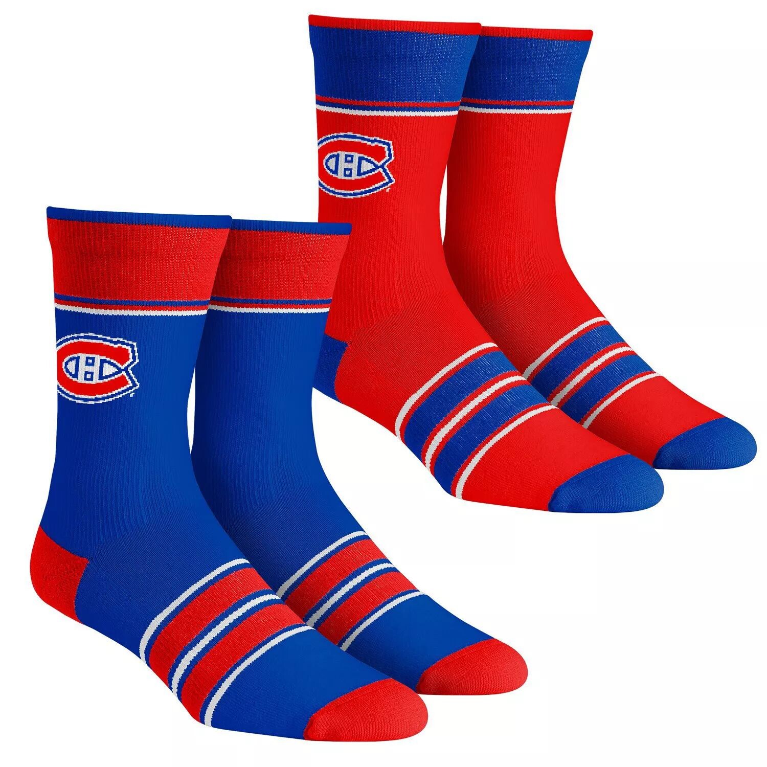 

Комплект из 2 носков Youth Rock Em Montreal Canadiens в несколько полосок Team Crew Unbranded