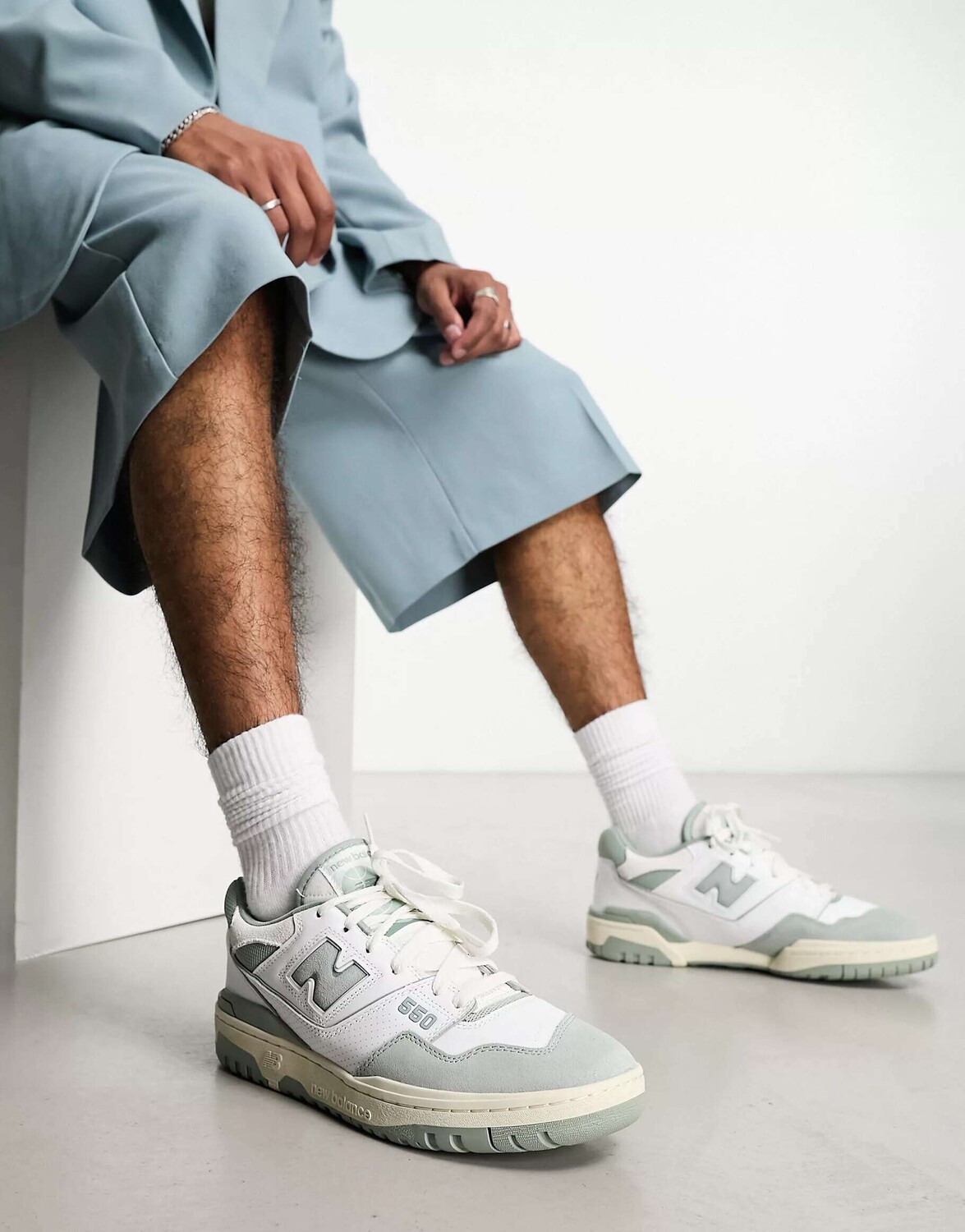 

Кроссовки New Balance 550 белого и зеленого цвета, Зеленый