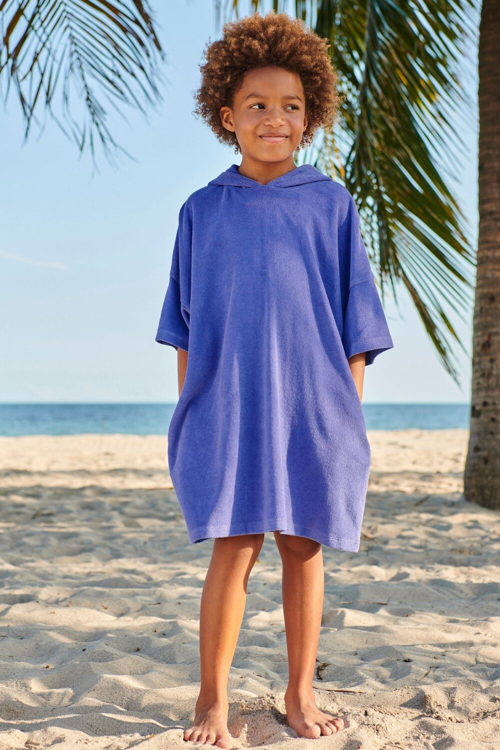 

Махровый пододеяльник Oversize с капюшоном Next, синий