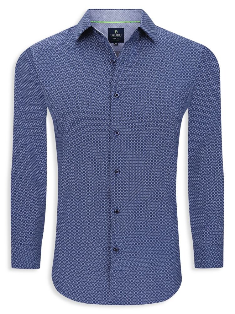 

Рубашка Performance Slim Fit с медальоном Tom Baine, темно-синий
