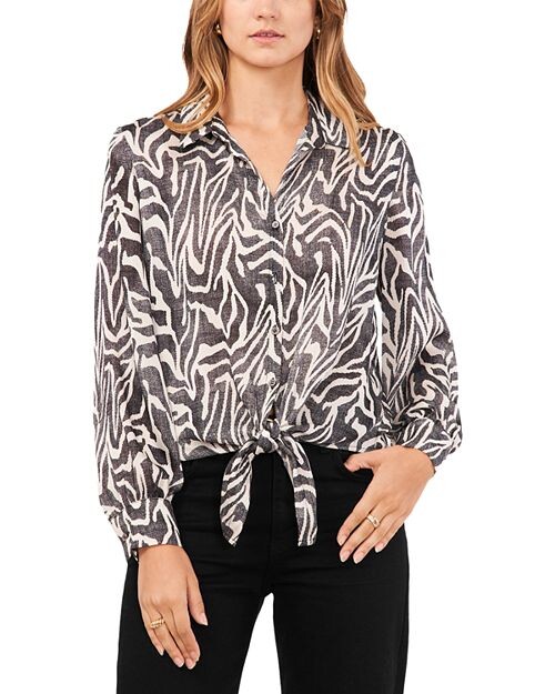 

Блузка с воротником и завязкой спереди VINCE CAMUTO, цвет Black