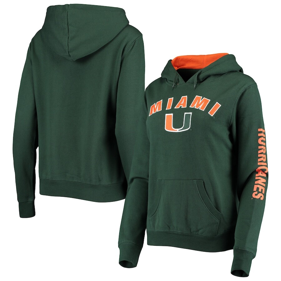 

Пуловер с капюшоном Colosseum Miami Hurricanes, зеленый