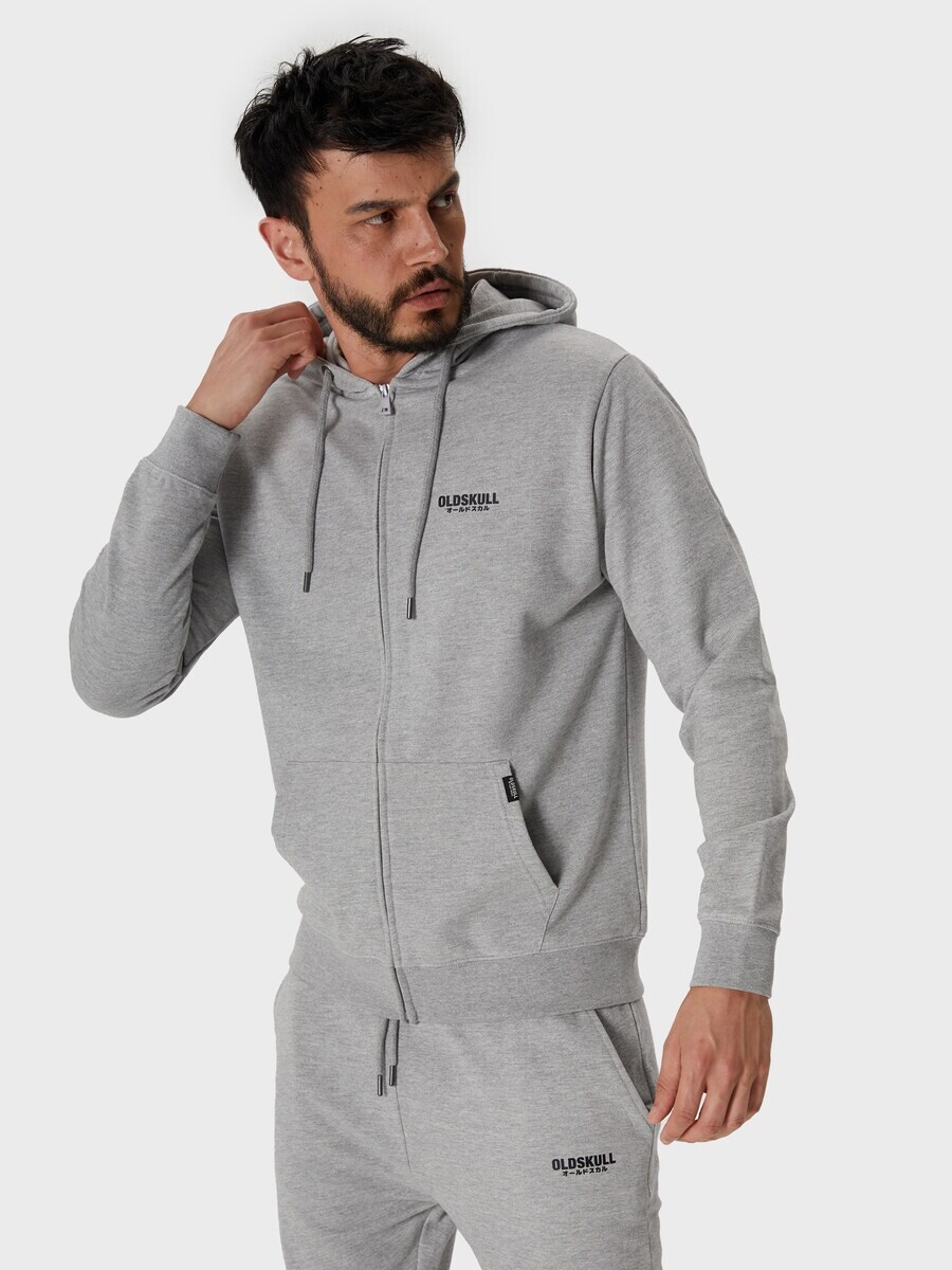 

Худи Oldskull Zip-Up Hoodie, цвет mottled grey