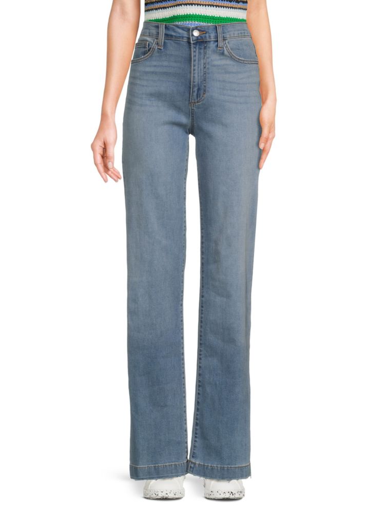 Джинсы с выцветшими широкими штанинами Joe'S Jeans, цвет Megan Blue цена и фото