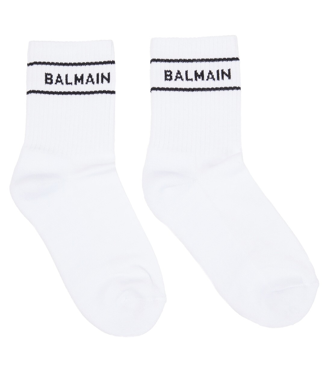 

Носки из смесового хлопка с логотипом Balmain, белый