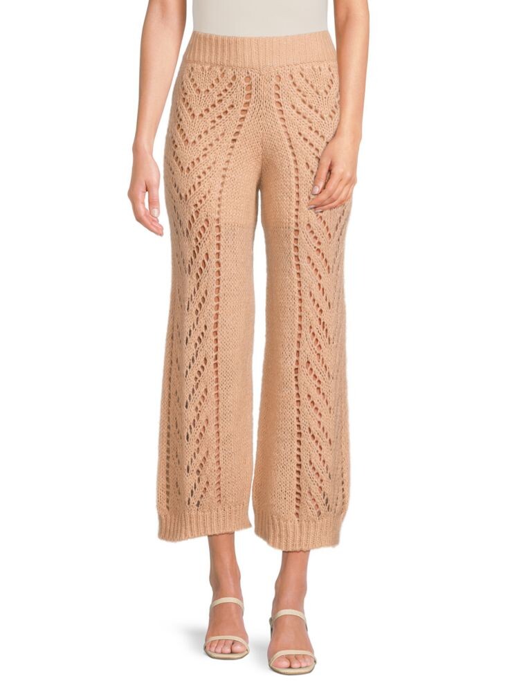 

Трикотажные брюки с узором Redvalentino, цвет Camel