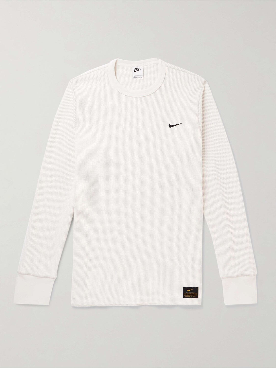 

Футболка из смесового хлопка вафельной вязки с аппликацией логотипа NIKE, экрю, Белый