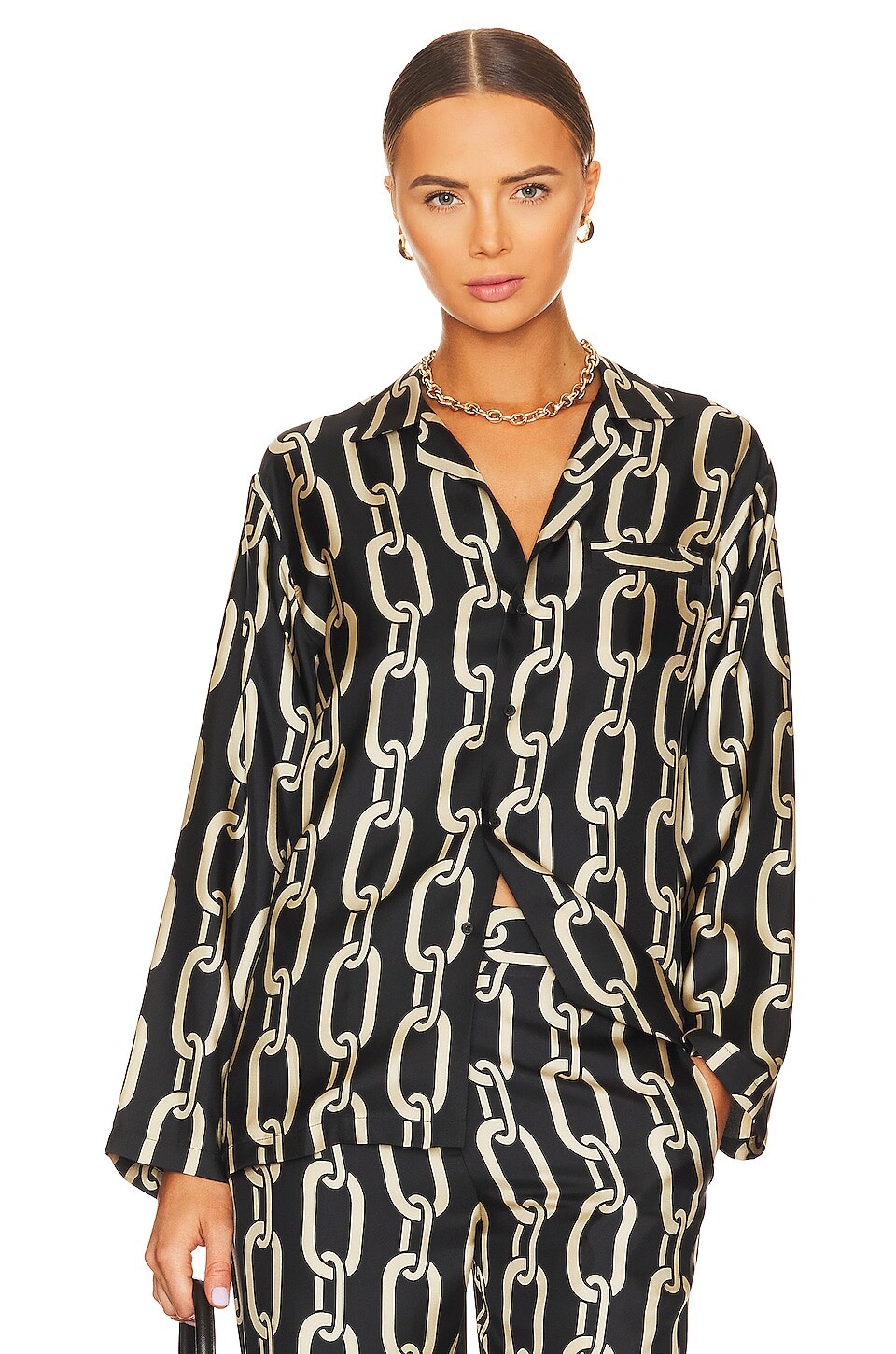 

Рубашка NILI LOTAN Juste, цвет Big Chain Gold & Black