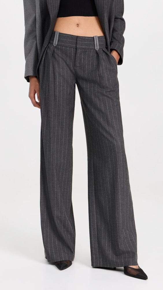 

Брюки alice + olivia Eric Racing Stripe, угольный