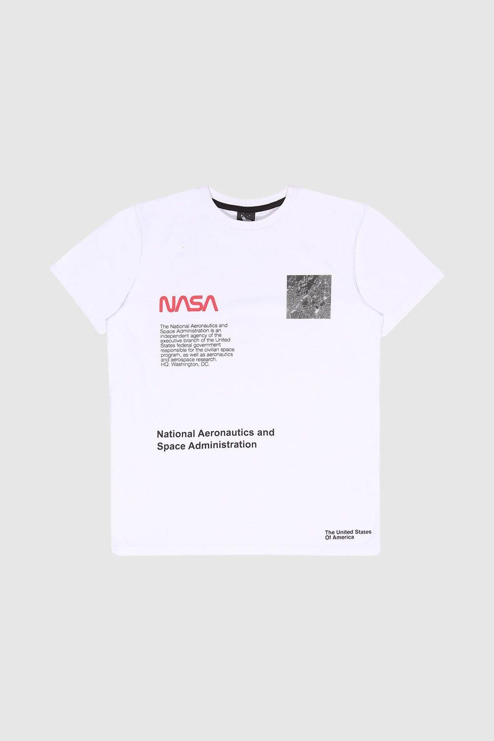 

Инфографическая футболка NASA, белый