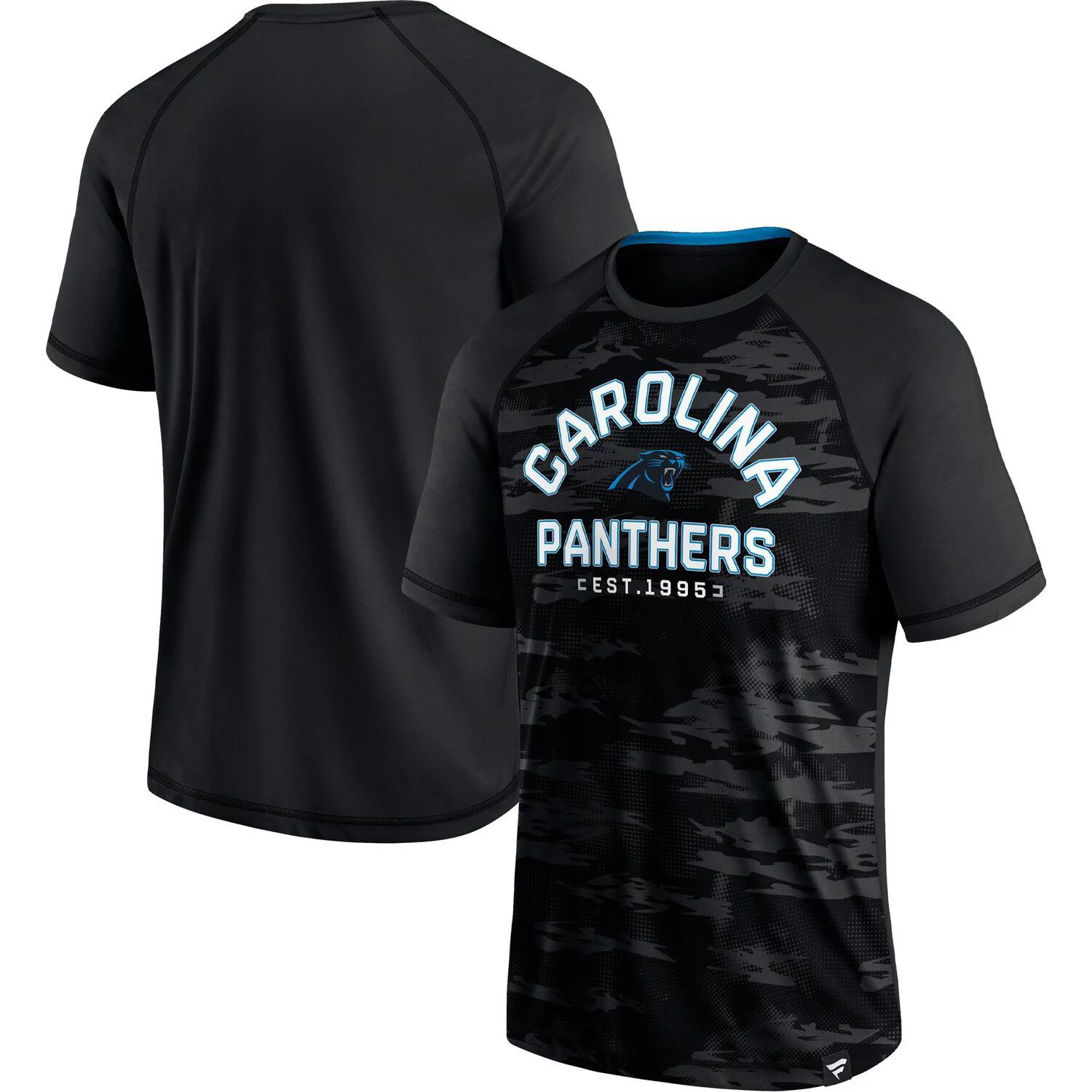 

Мужская фирменная черная футболка Carolina Panthers Hail Mary реглан Fanatics, Черный