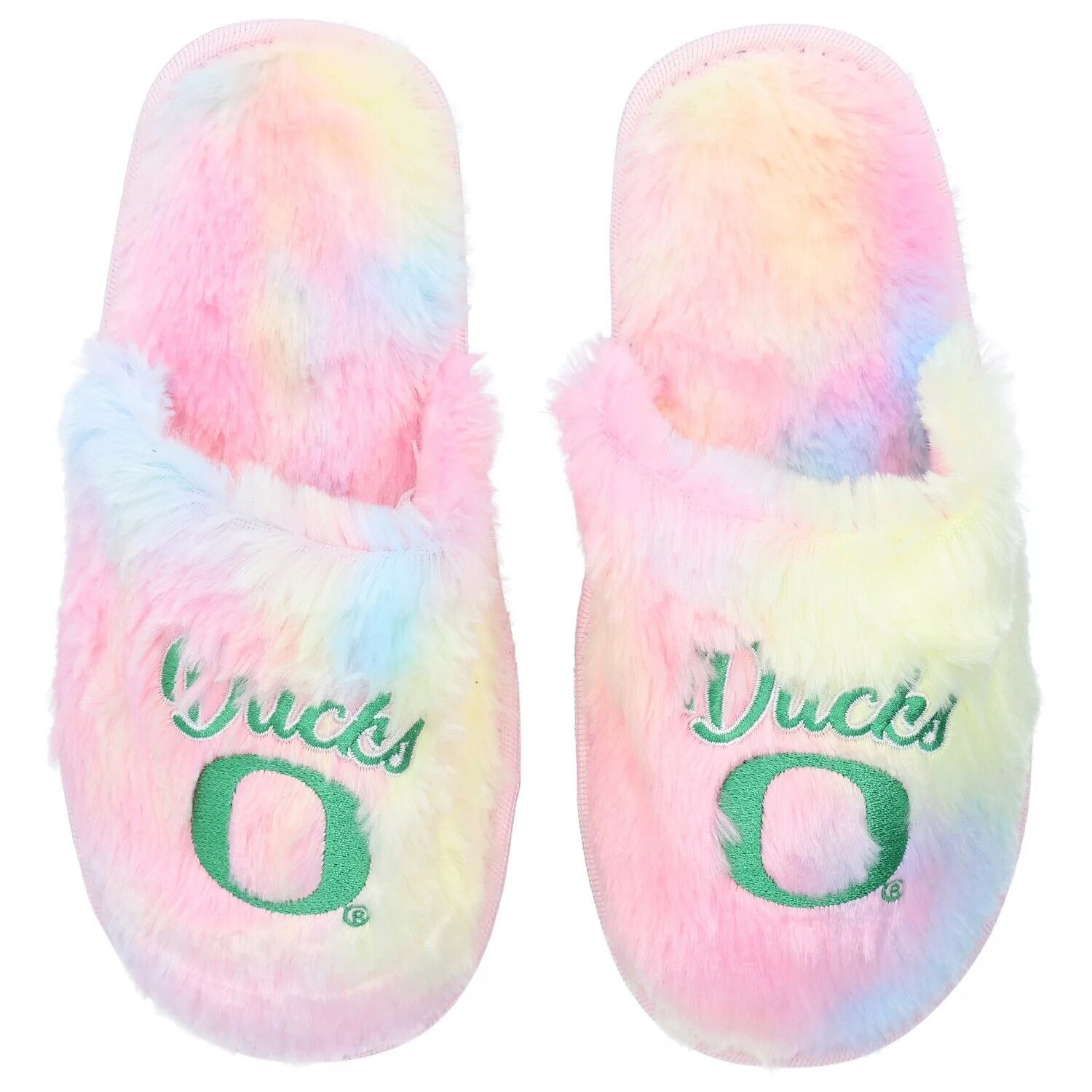 

Женские тапочки FOCO Oregon Ducks Rainbow