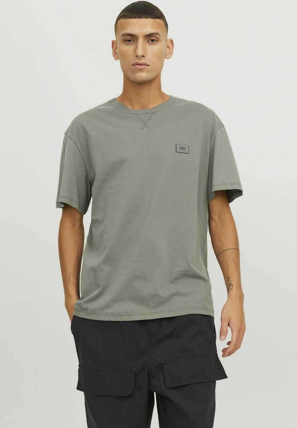 

Базовая футболка CREW NECK Jack & Jones, зеленая агава, Зеленый