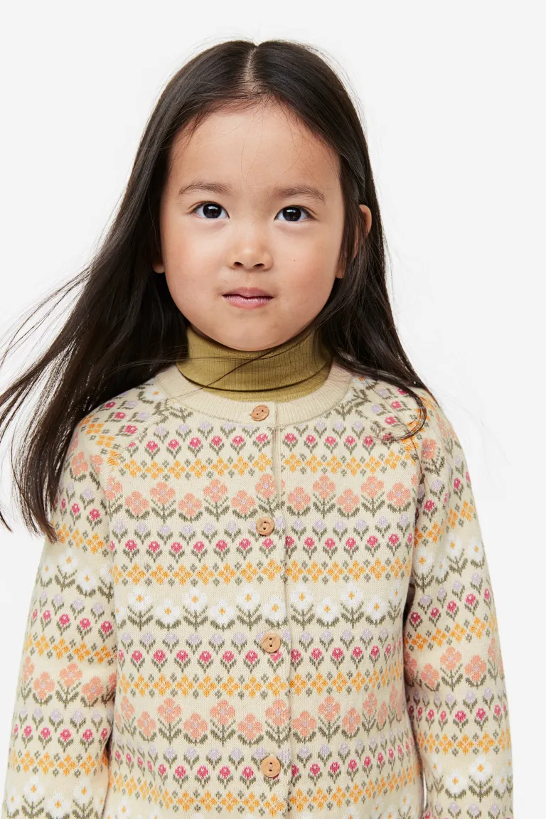 

Кардиган жаккардовой вязки H&M, бежевый