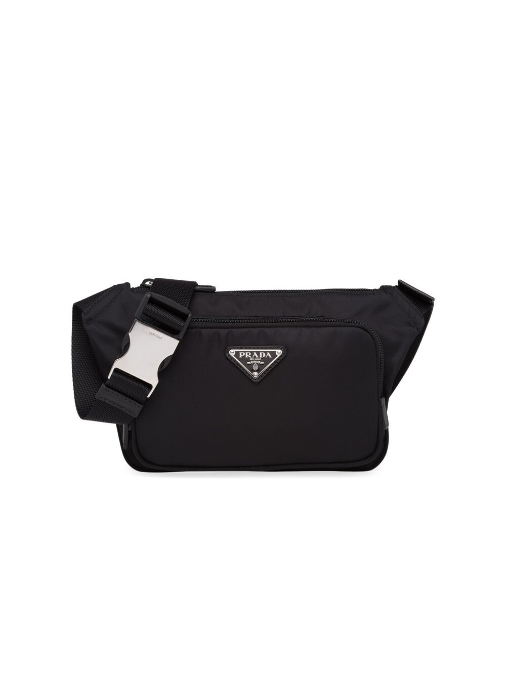 

Сумка через плечо из нейлона и сафьяновой кожи Prada, черный