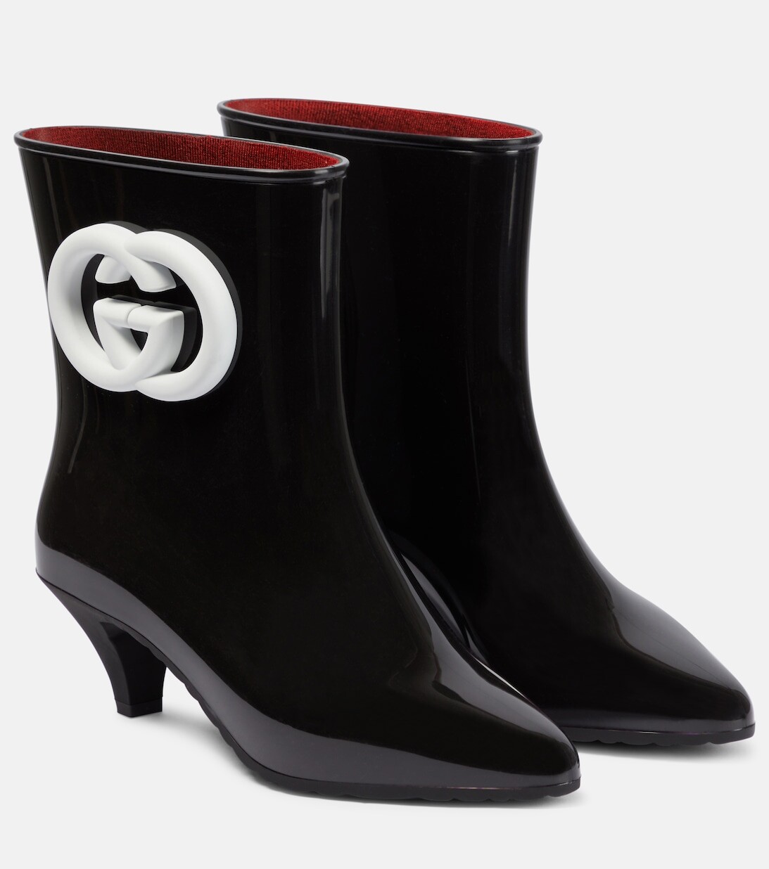 

Резиновые ботильоны с логотипом Gucci, черный