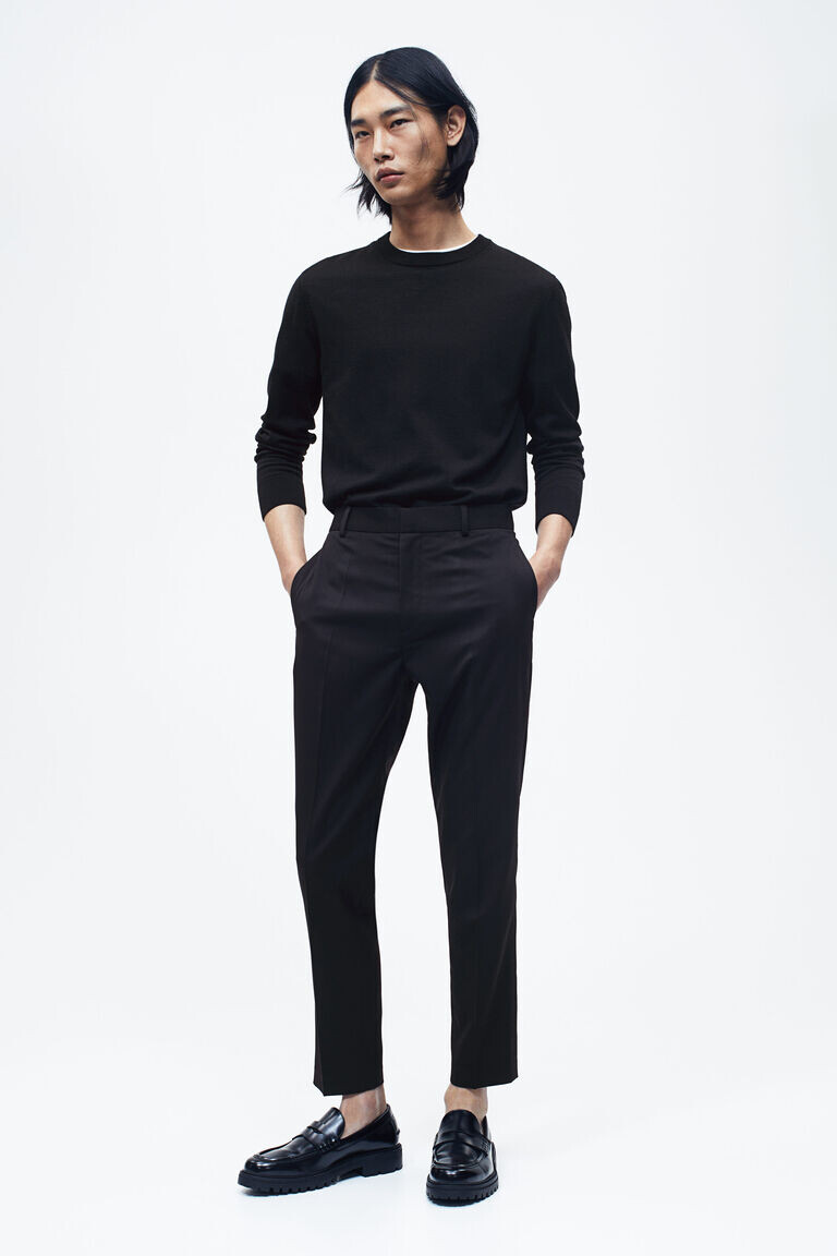 

Брюки slim fit suit H&M, черный