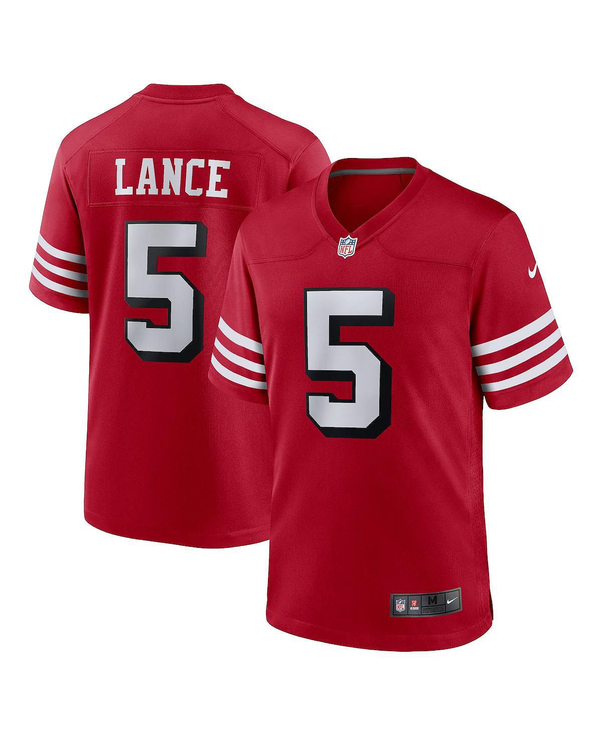 Мужская футболка Trey Lance Scarlet San Francisco 49ers Alternate Game Nike мужская футболка trey lance scarlet san francisco 49ers legend jersey nike
