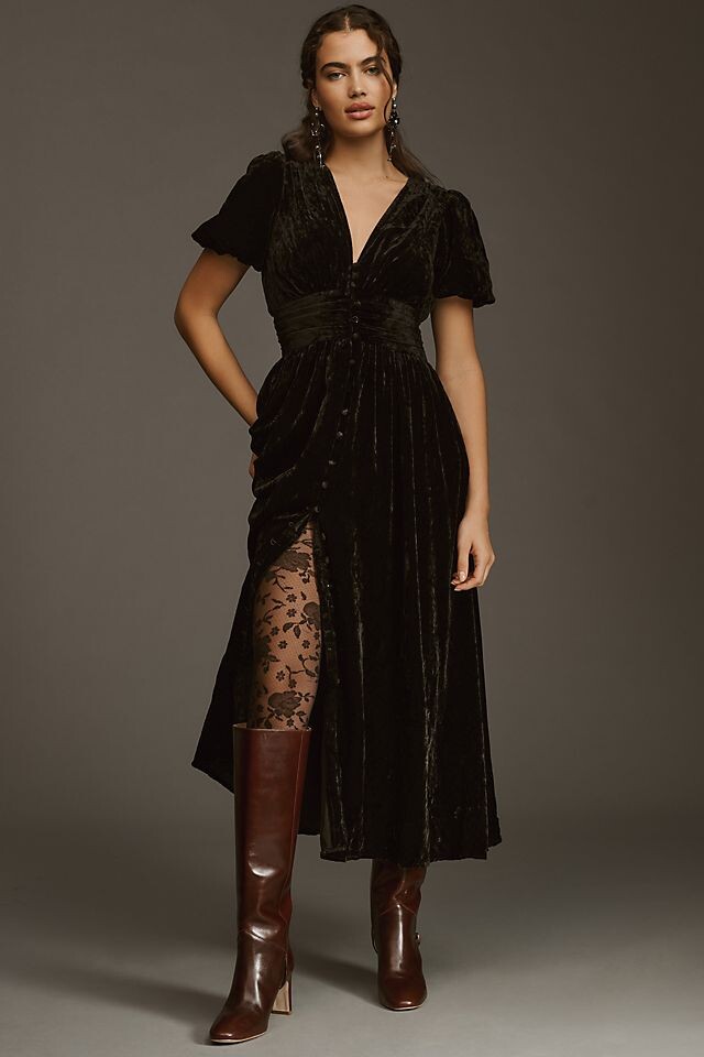 

Платье By Anthropologie The Katerina Button-Front Dress, черный