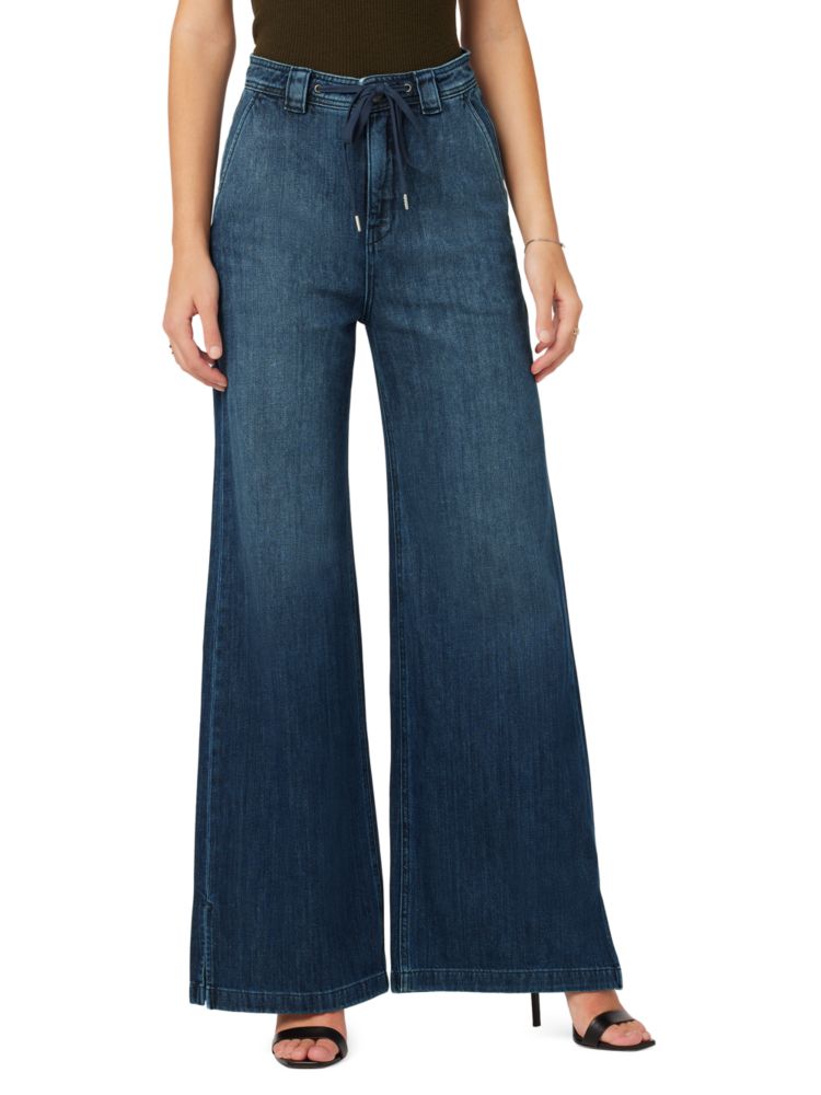 Широкие джинсы с высокой посадкой и кулиской Hudson, цвет Blue Inferno