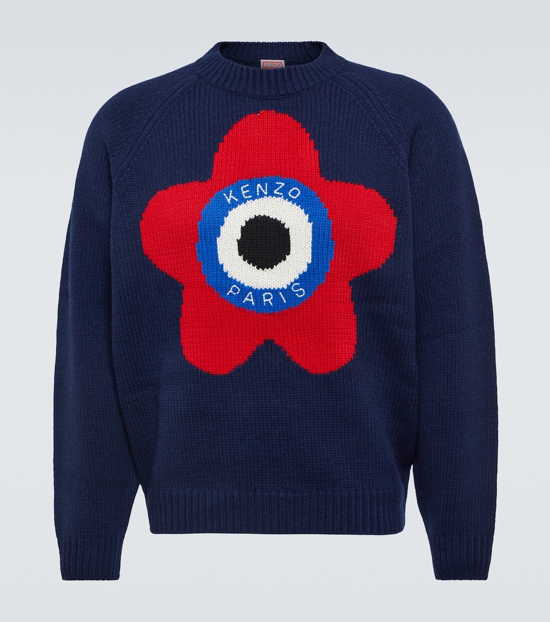 

Свитер из смесовой шерсти интарсии Kenzo, синий