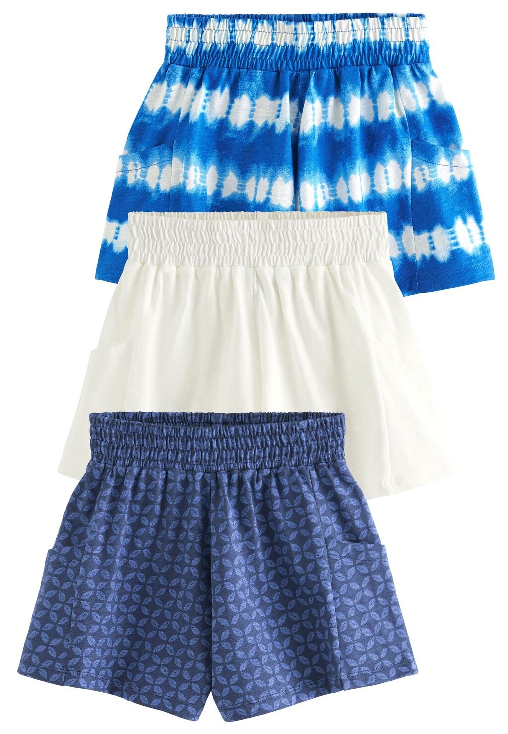 

Шорты ПАКЕТ ШОРТОВ SOFT SLUB JERSEY SHORTS (3 шт.) Next, цвет blue white woodblock tie dye