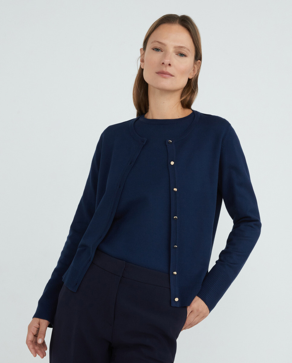 

Женская куртка с круглым вырезом Woman El Corte Inglés, темно-синий