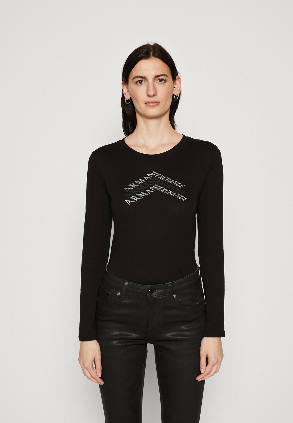 

Рубашка с длинным рукавом Armani Exchange, черный