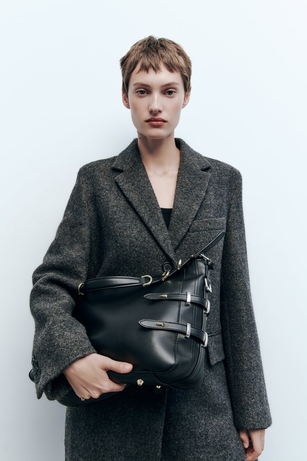 

Сумка-ведро рокер ZARA, черный
