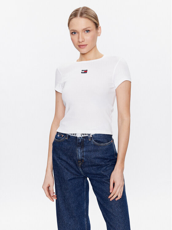 

Футболка узкого кроя Tommy Jeans, белый