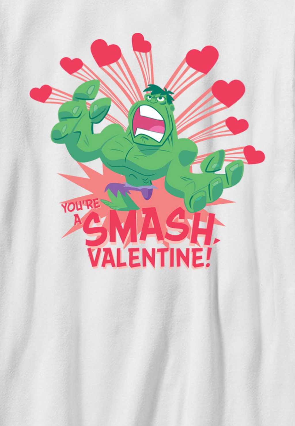 

Футболка с принтом AVENGERS VALENTINE'S DAY HULK Marvel, белый