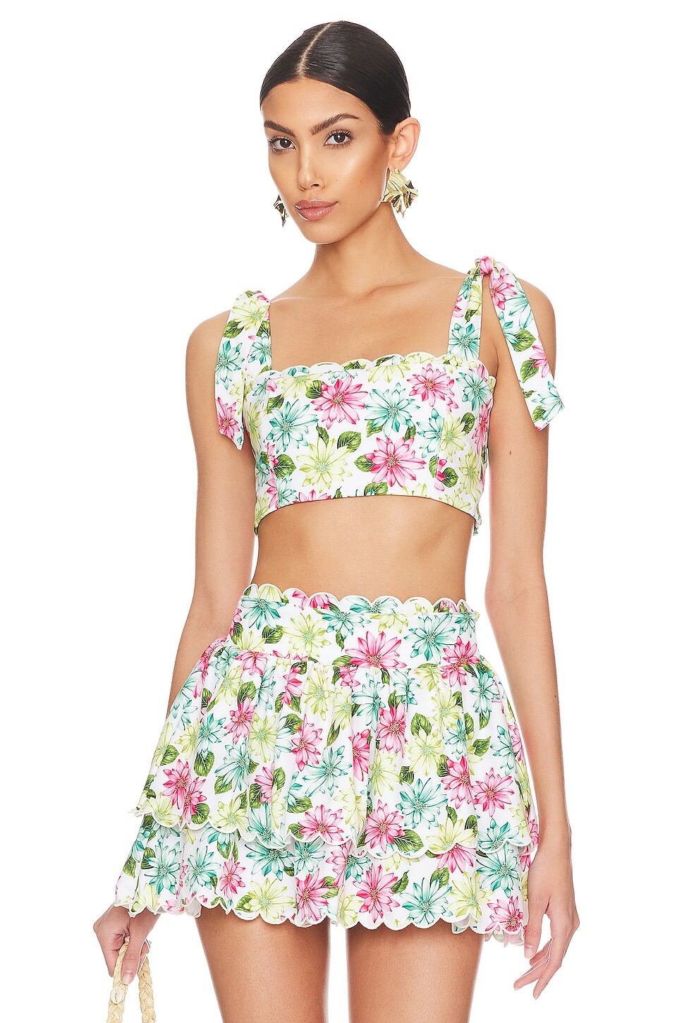 

Топ Agua Bendita x REVOLVE Rhea, цвет Conga White Floral