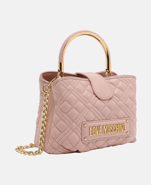 

Кожаная сумка через плечо Love Moschino, античный розовый
