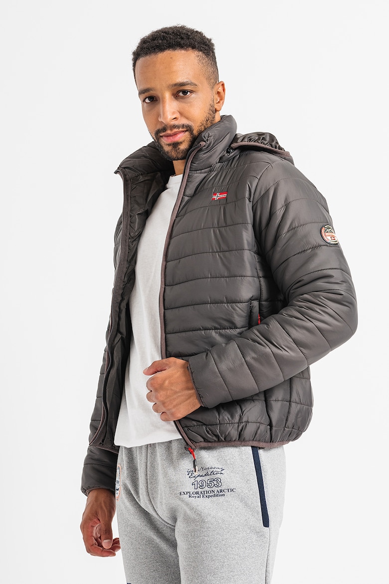 Амиго зимняя стеганая куртка с капюшоном Geo Norway, серый