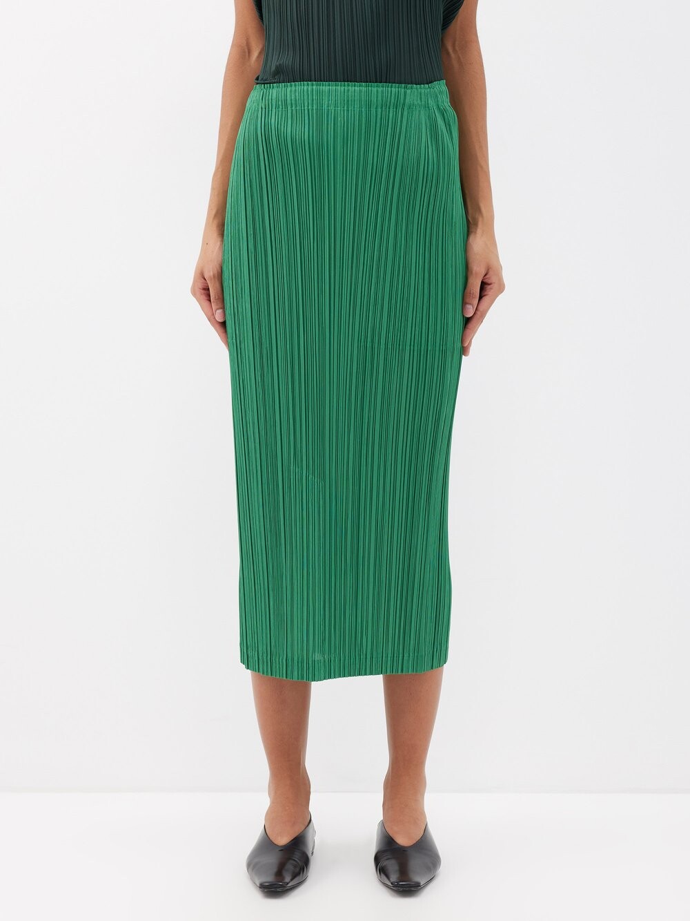 

Юбка миди со складками Pleats Please Issey Miyake, зеленый