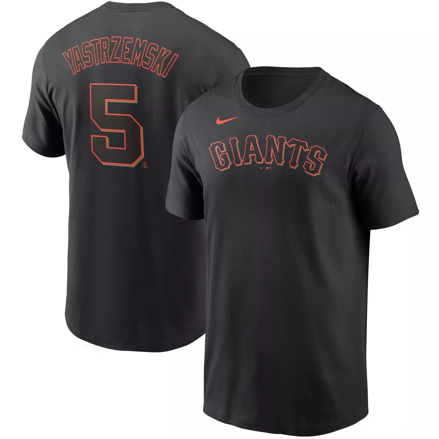 Мужская черная футболка с именем и номером San Francisco Giants Mike Yastrzemski Nike