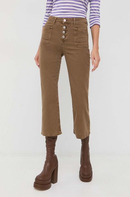 МАКС&Ко. джинсы Max&Co., коричневый расклешенные джинсы с высокой щиколоткой h