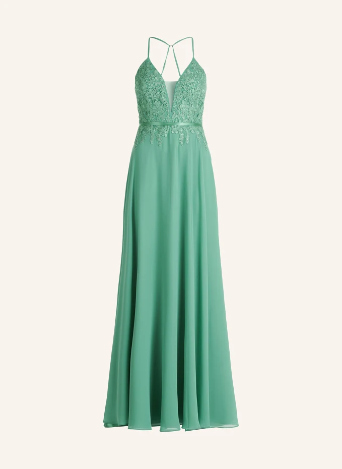Вечернее платье с кружевом и пайетками Vm Vera Mont, зеленый