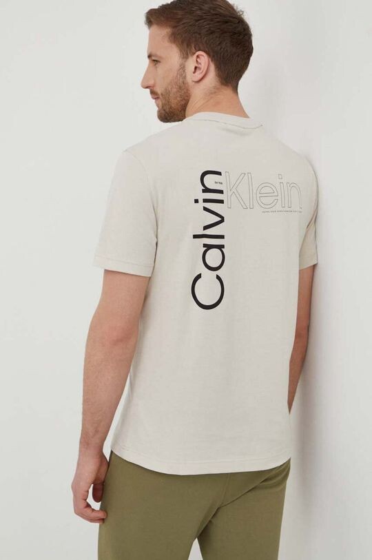 

Хлопковая футболка Calvin Klein, бежевый