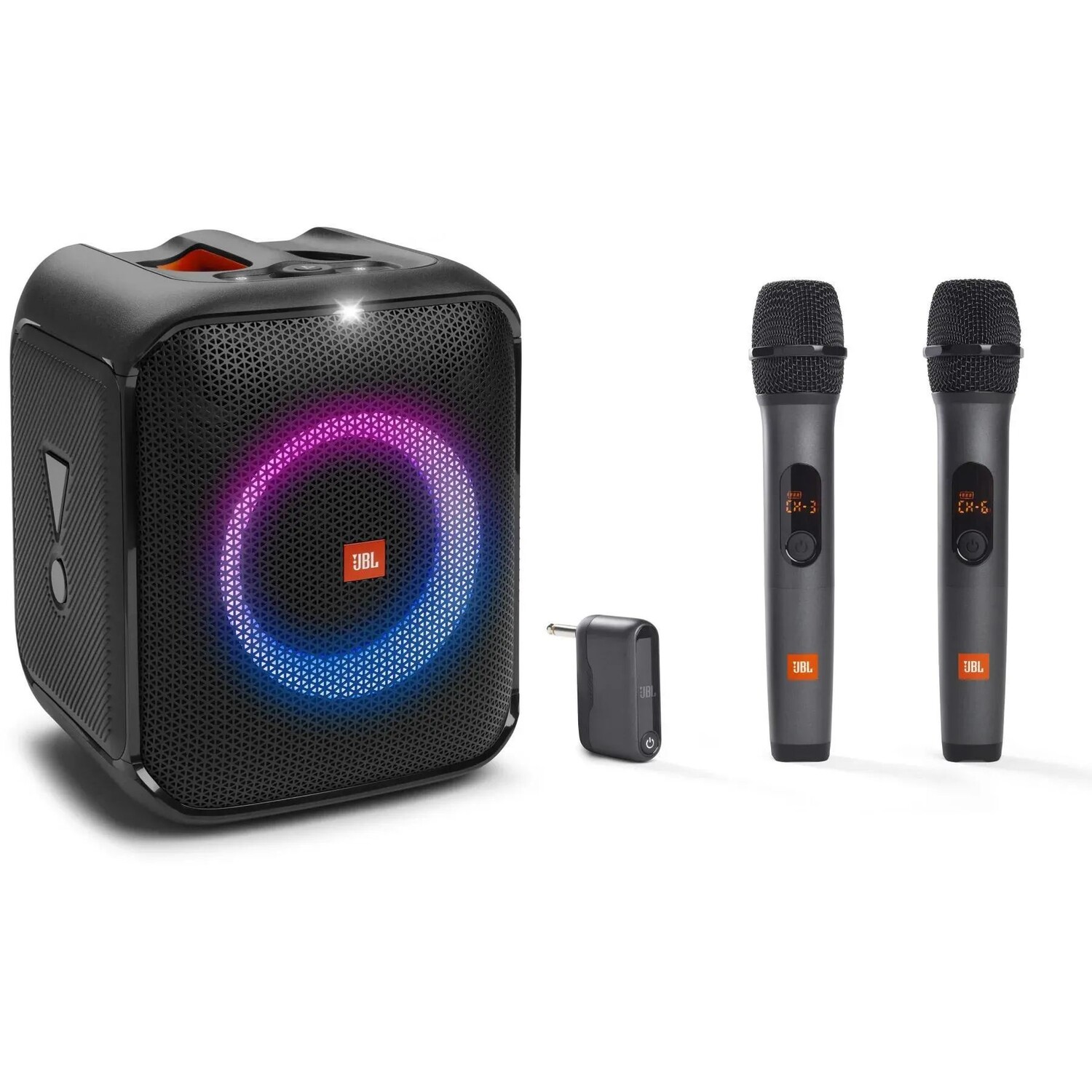 

Портативная Bluetooth-колонка JBL Lifestyle PartyBox Encore Essential с двумя беспроводными микрофонами