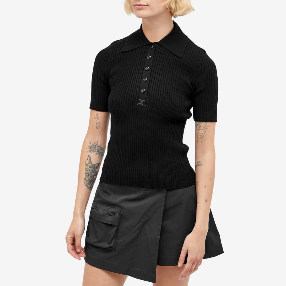 

Поло вязки в рубчик Courrèges AC, черный